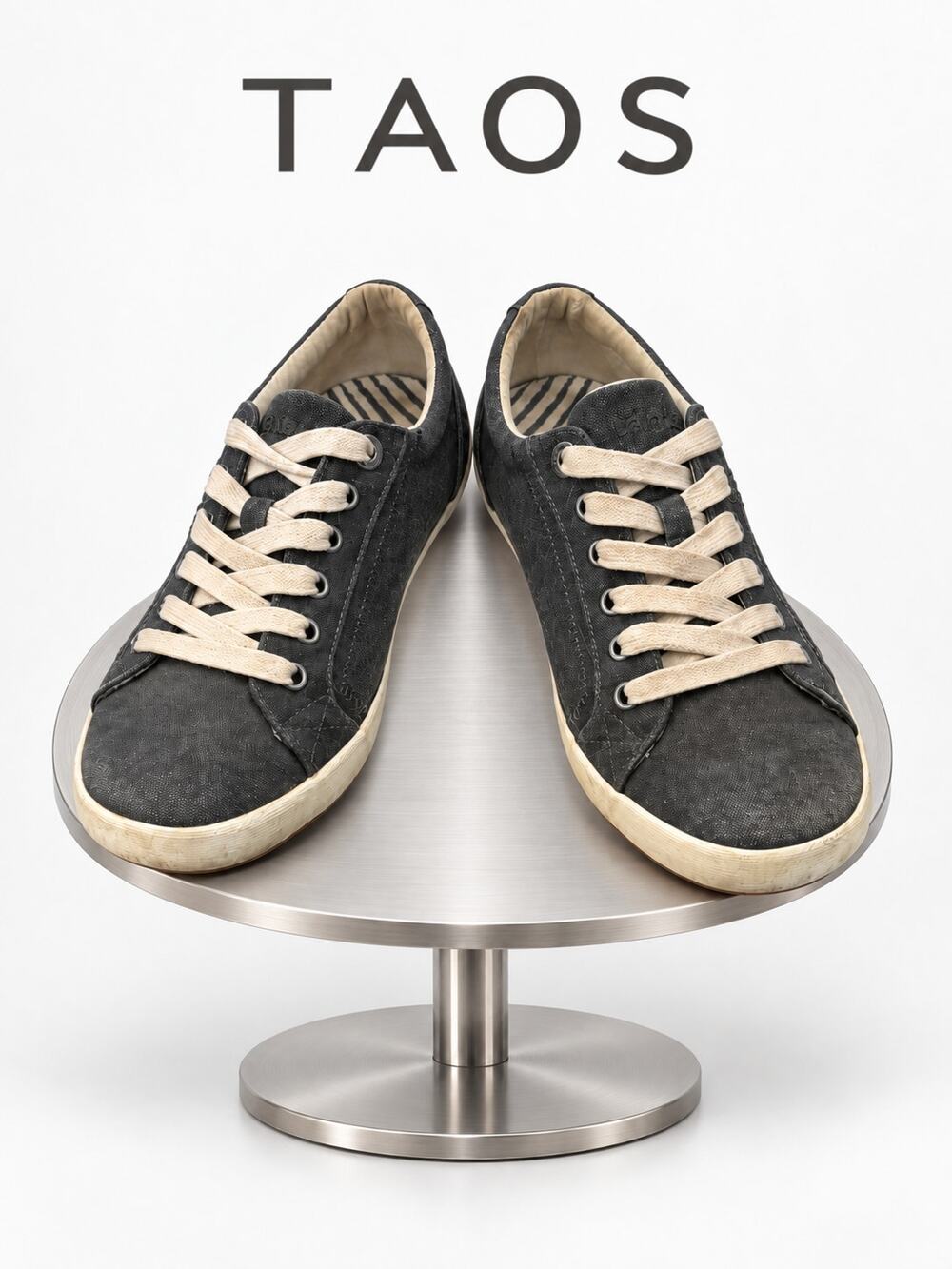 Taos Star Charcoal Washed Canvas Lace-Up Sneakers Women’s 9 EU 40